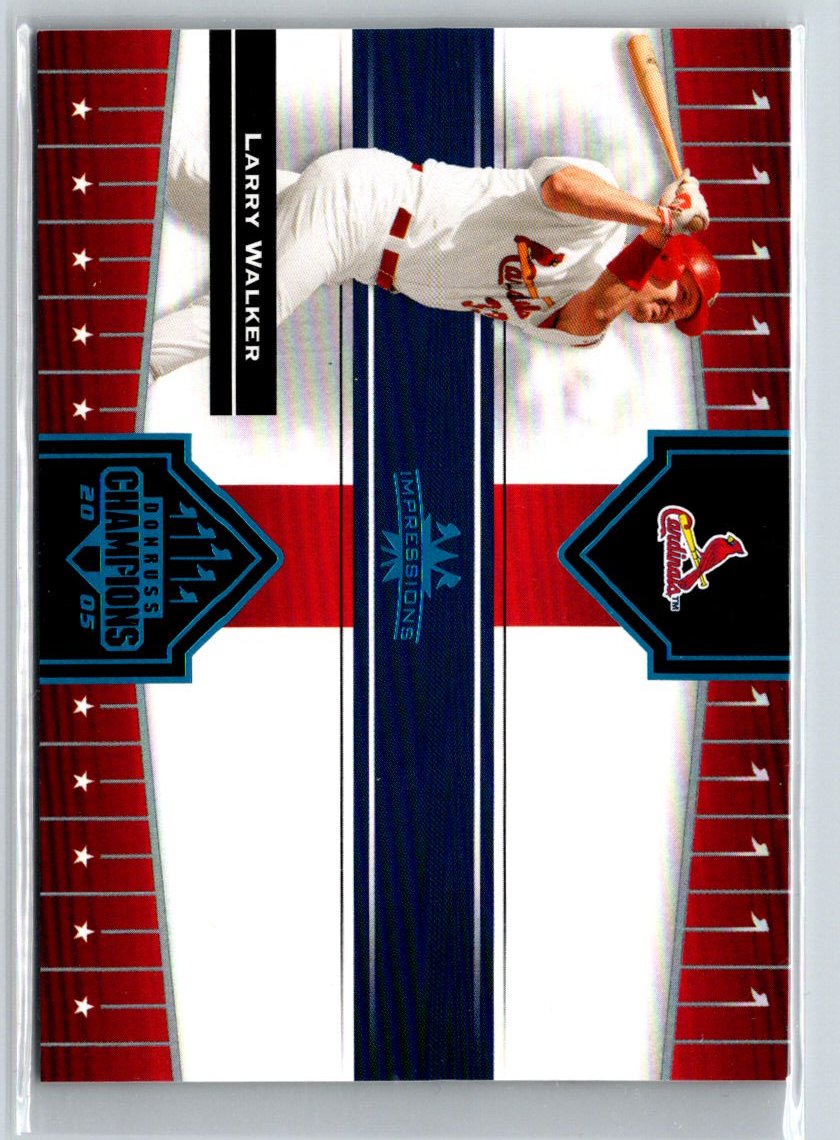 2005 Donruss Champions #138 Larry Walker Impressions Blue #/100 F14