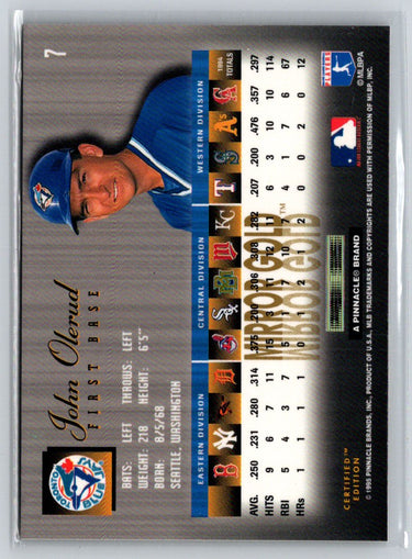 1995 Select Certified #7 John Olerud Mirror Gold F14