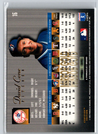 1995 Select Certified #16 David Cone Mirror Gold F14