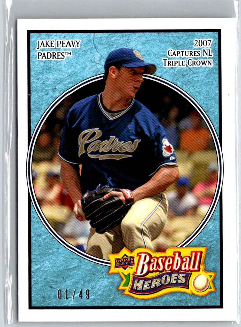 2008 Upper Deck Baseball Heroes #144 Jake Peavy Light Blue #/49 F15