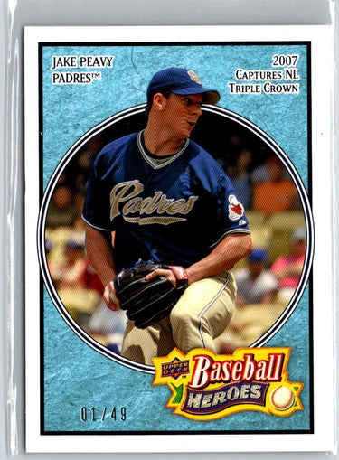 2008 Upper Deck Baseball Heroes #144 Jake Peavy Light Blue #/49 F15