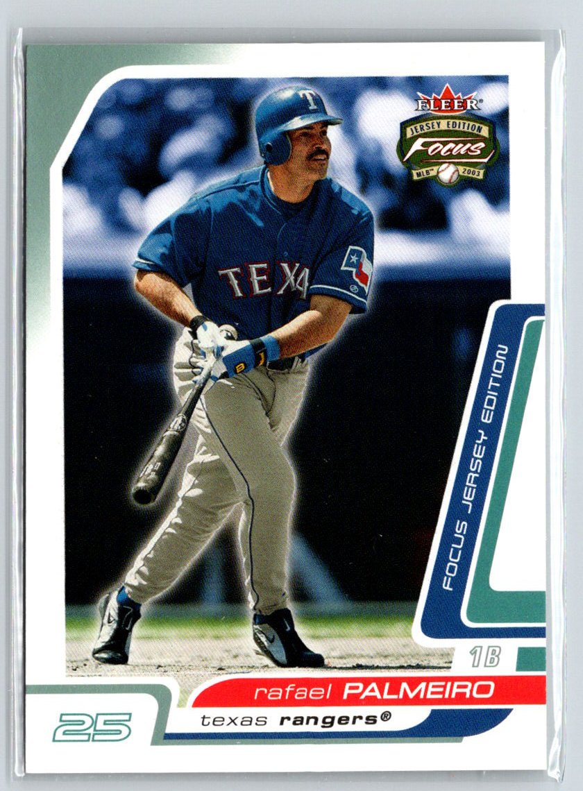 2003 Fleer Focus Jersey Edition #115 Rafael Palmeiro Century Parallel #/125 F15