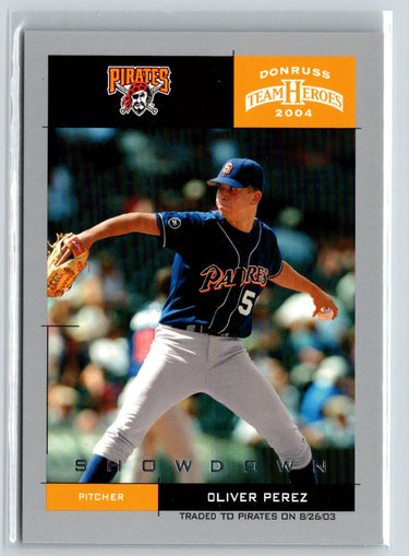2004 Donruss Team Heroes #336 Oliver Perez Showdown Silver #/50 F15