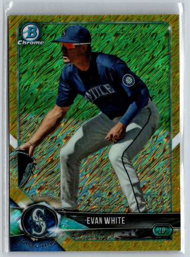2018 Bowman #BCP98 Evan White Chrome Prospects Gold Shimmer Refractor #/50 F16