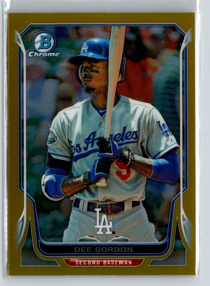 2014 Bowman Chrome #205 Dee Gordon Gold Refractor #/50 F16