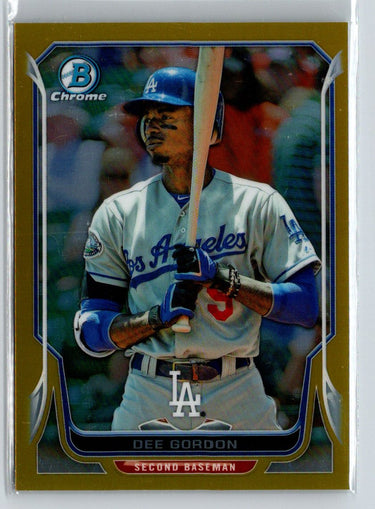 2014 Bowman Chrome #205 Dee Gordon Gold Refractor #/50 F16
