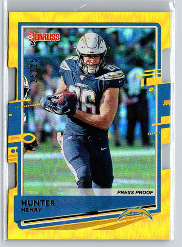 2020 Donruss #139 Hunter Henry Press Proof Die Cut Gold #/25 F16