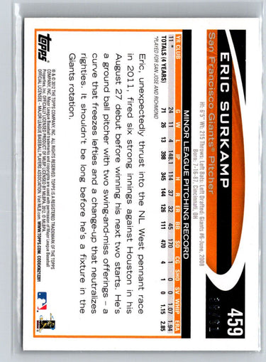 2012 Topps #459 Eric Surkamp Black #/61 F17