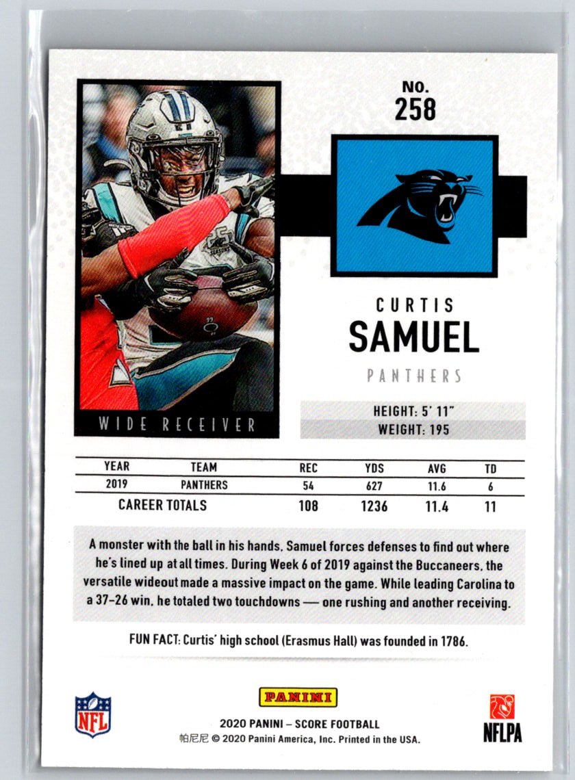 2020 Score #258 Curtis Samuel Red Zone #/20 F17