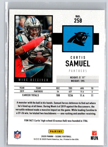 2020 Score #258 Curtis Samuel Red Zone #/20 F17