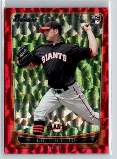 2012 Bowman #200 Eric Surkamp Silver Ice Red #/25 F17