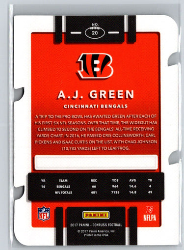 2017 Donruss #20 A.J. Green Press Proof Gold Die Cut #/25 F17