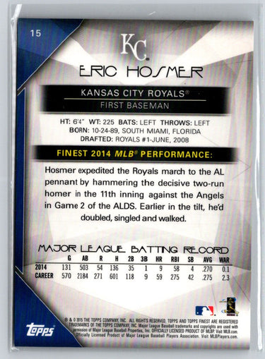 2015 Finest #15 Eric Hosmer Orange Refractor #/25 F17