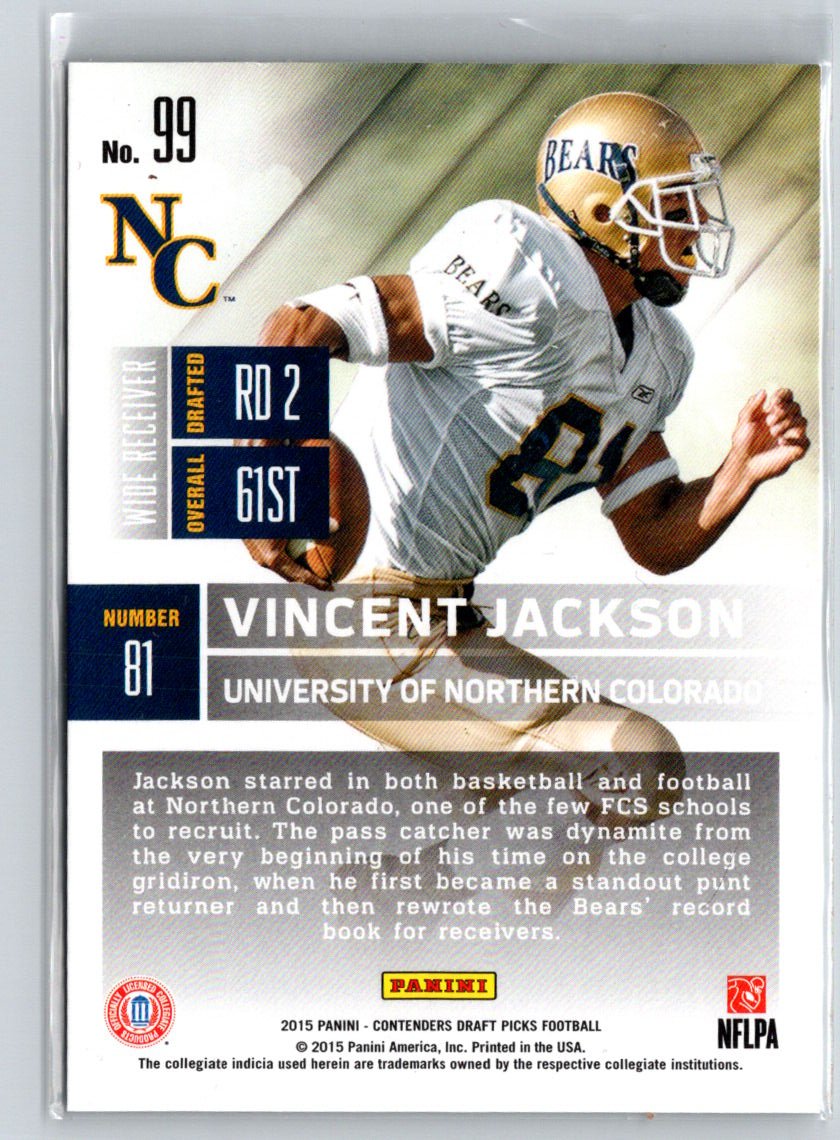 2015 Panini Contenders Draft Picks #99 Vincent Jackson Cracked Ice #/23 F17
