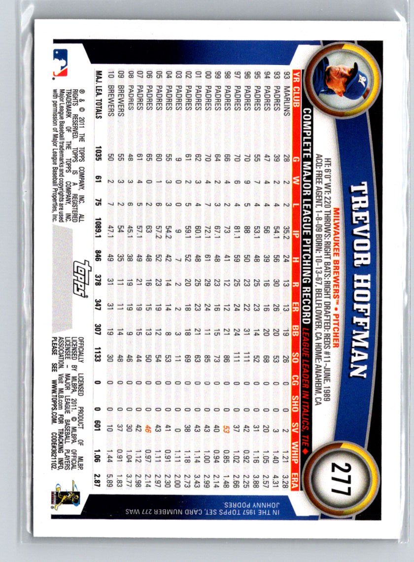 2011 Topps #277 Trevor Hoffman Black Border F18