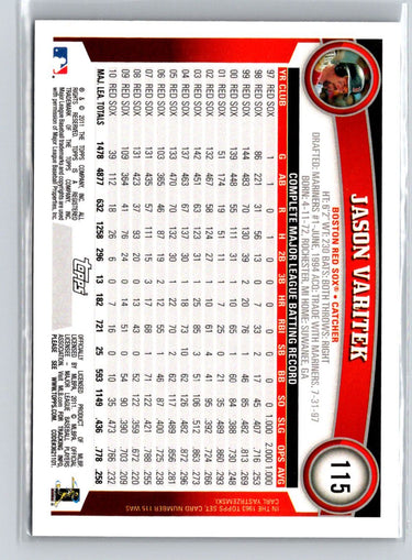 2011 Topps #115 Jason Varitek Black Border F18