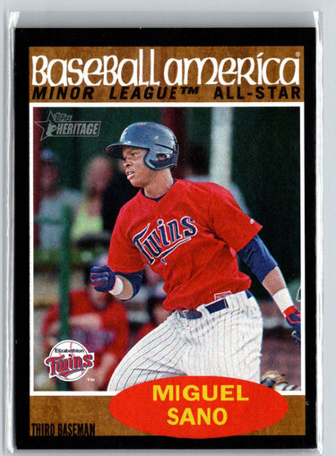 2011 Topps Heritage Minor League #234 Miguel Sano Black Border #/62 F18