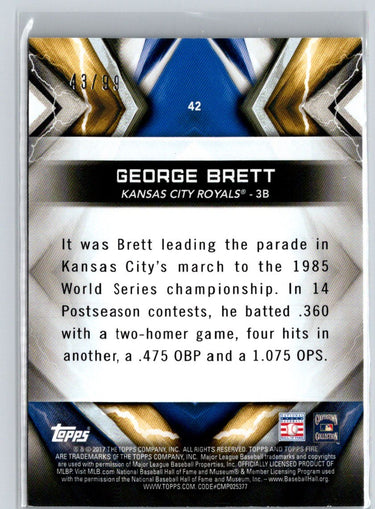 2017 Topps Fire #42 George Brett Purple #/99 F18