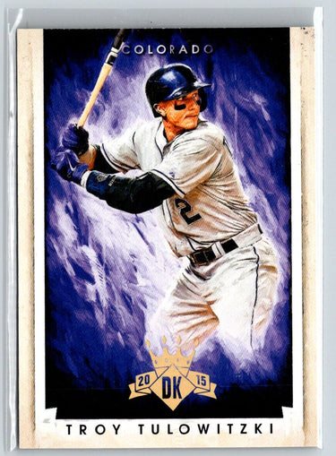 2015 Panini Diamond Kings #136 Troy Tulowitzki DK Framed Blue Materials #/25 F18