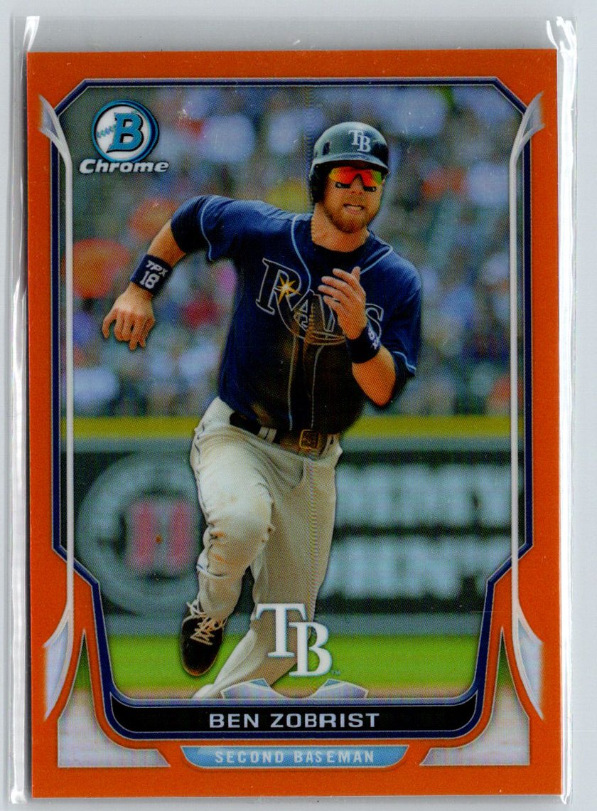 2014 Bowman Chrome #79 Ben Zobrist Orange Refractors #/25 F18