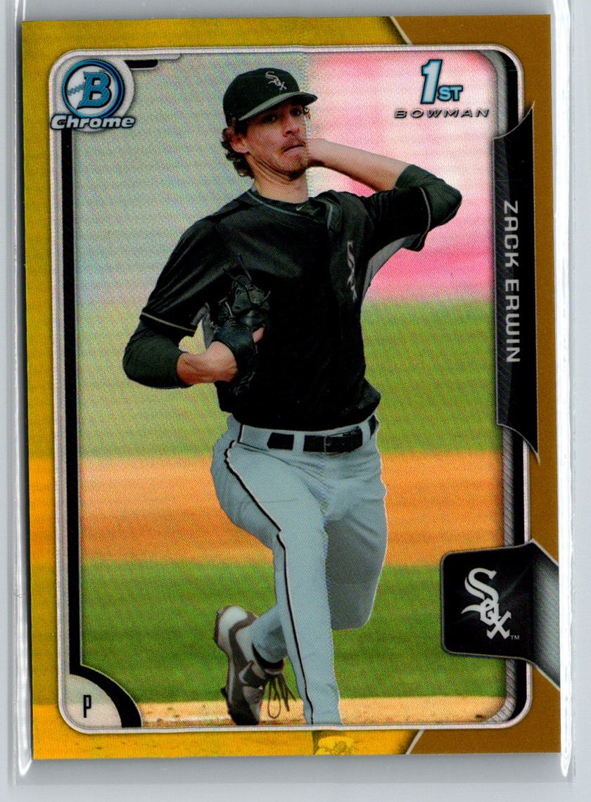 2015 Bowman Draft #24 Zack Erwin Chrome Gold Refractors #/50 F19