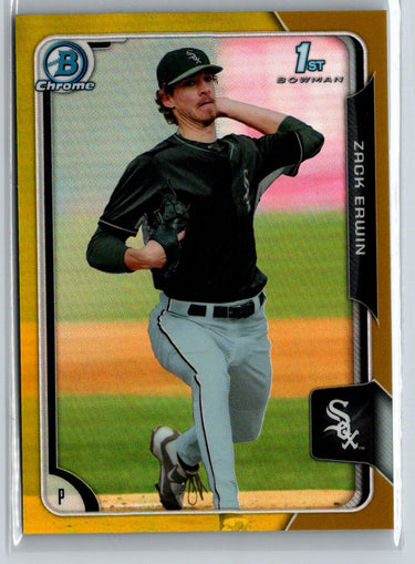 2015 Bowman Draft #24 Zack Erwin Chrome Gold Refractors #/50 F19