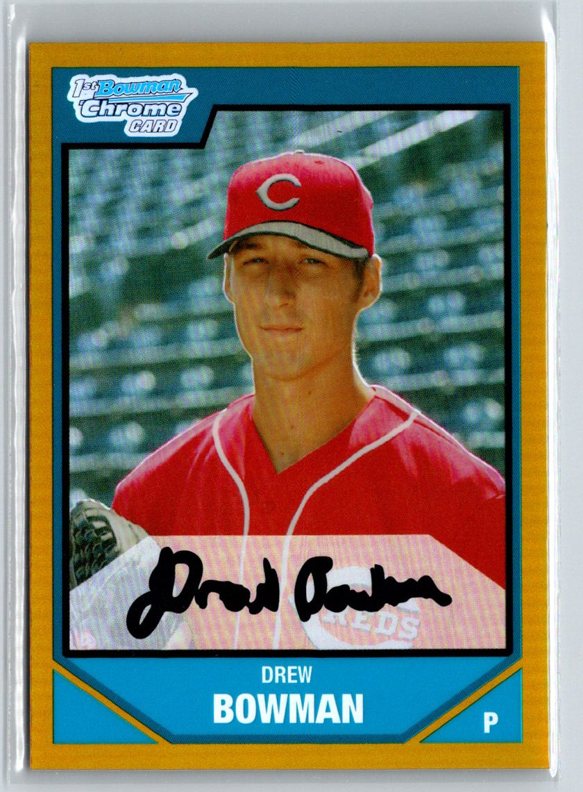 2007 Bowman Chrome #BDPP38 Drew Bowman Gold Refractors #/50 F19