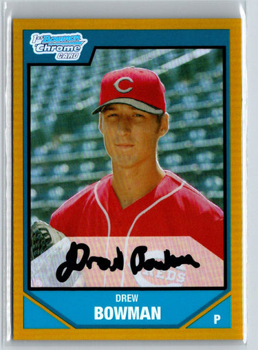 2007 Bowman Chrome #BDPP38 Drew Bowman Gold Refractors #/50 F19