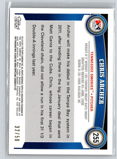 2011 Topps Pro Debut #255 Chris Archer Gold #/50 F19