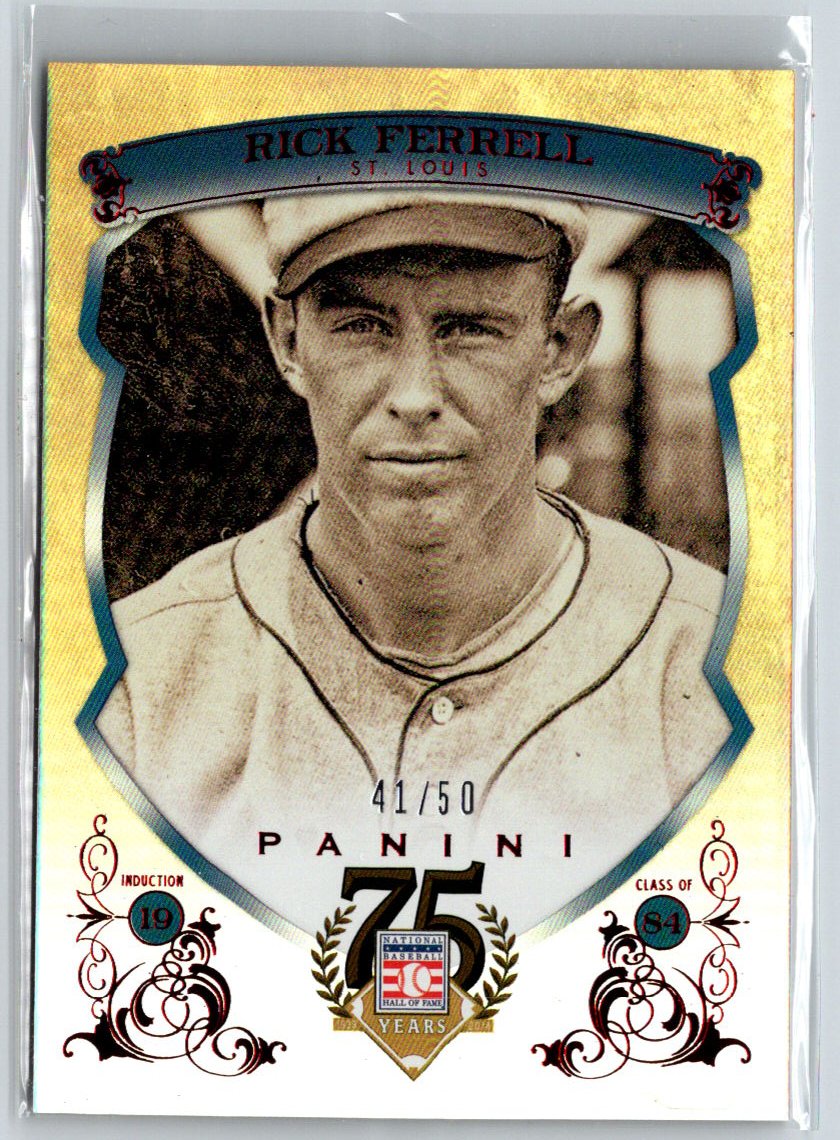 2014 Panini Hall of Fame  - Blue Frame Red #58 Rick Ferrell #/50 F19