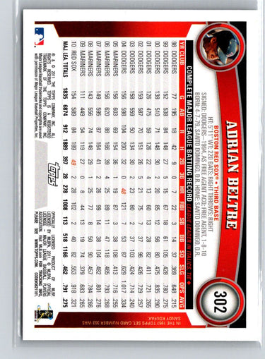 2011 Topps #302 Adrian Beltre Black Border F19