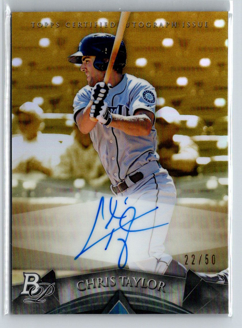2014 Bowman Platinum #AP-CT Chris Taylor Autographs Gold Refractors #/50 F19
