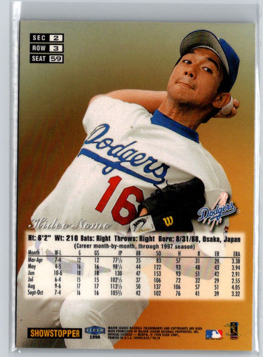 1998 Flair Showcase #59 Hideo Nomo F19