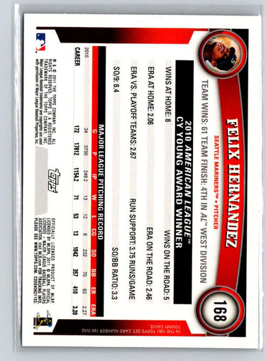 2011 Topps #168 Felix Hernandez Black Border F20