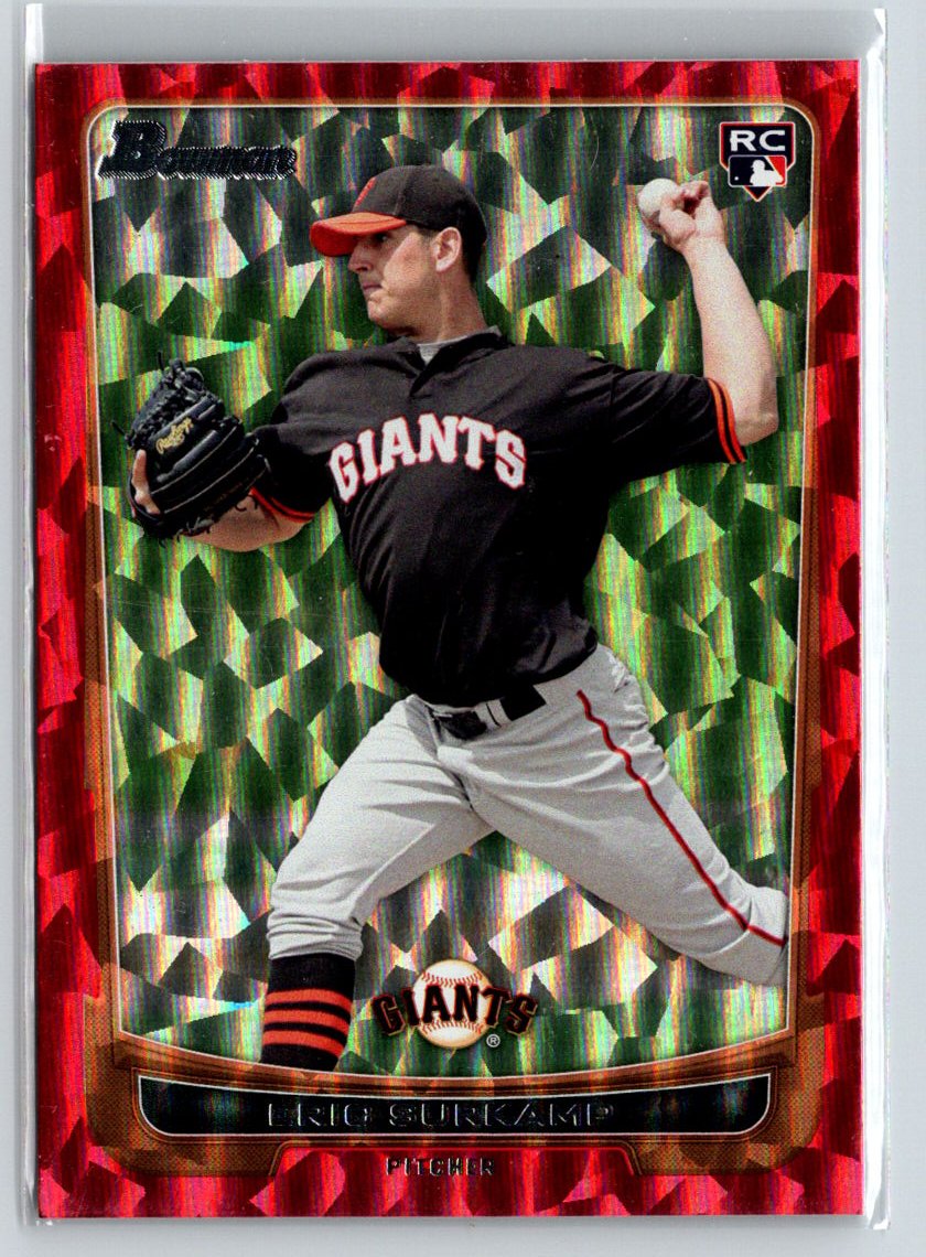 2012 Bowman #200 Eric Surkamp Silver Ice Red #/25 F20