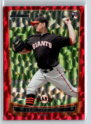 2012 Bowman #200 Eric Surkamp Silver Ice Red #/25 F20