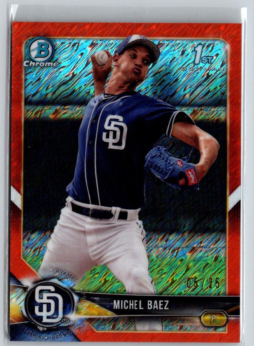 2018 Bowman #BCP67 Michel Baez Chrome Orange Shimmer Refractor #/25 F20