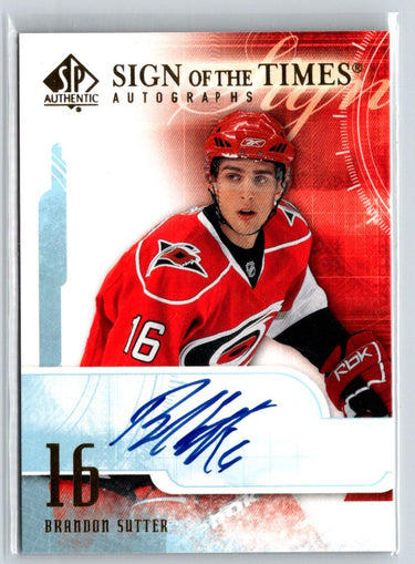 2008-09 SP Authentic #ST-BS Brandon Sutter Sign of the Times F20