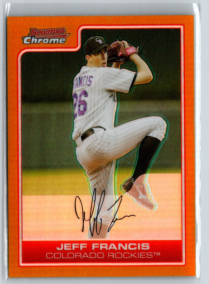2006 Bowman Chrome #78 Jeff Francis Gold Refractors #/50 F20