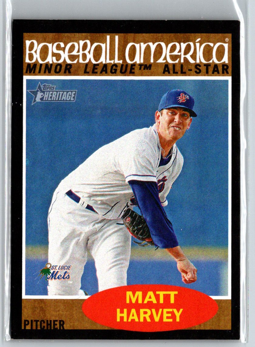 2011 Topps Heritage Minor League #249 Matt Harvey Black Border #/62 F20