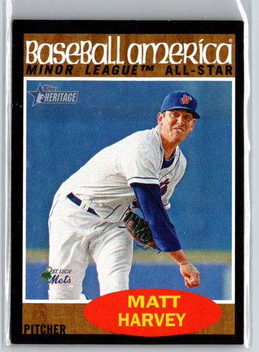 2011 Topps Heritage Minor League #249 Matt Harvey Black Border #/62 F20