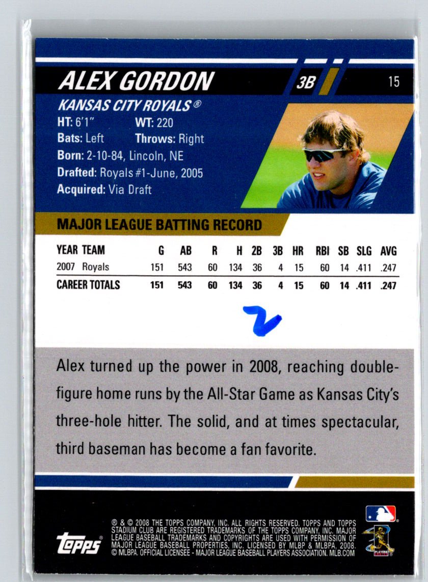 2008 Stadium Club #15 Alex Gordon First Day Issue Retail F20