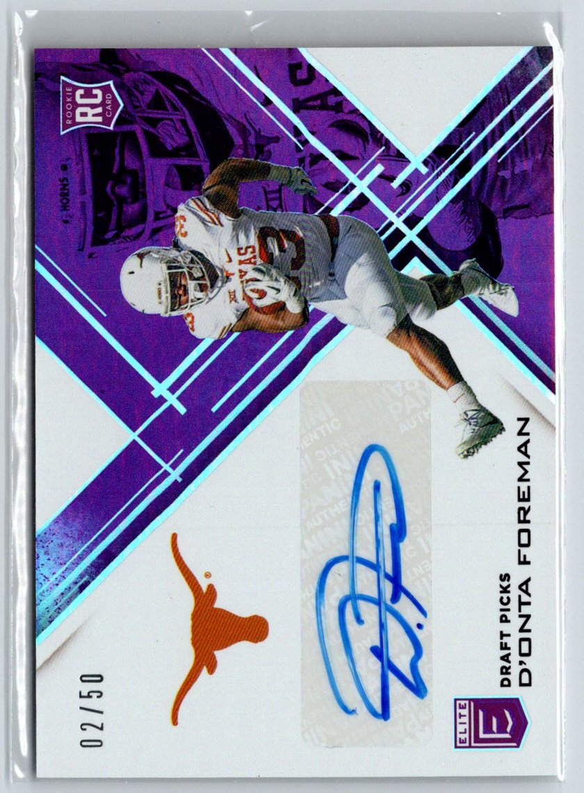 2017 Panini Elite Draft Picks #237 D'Onta Foreman Autographs Purple #/50 F20