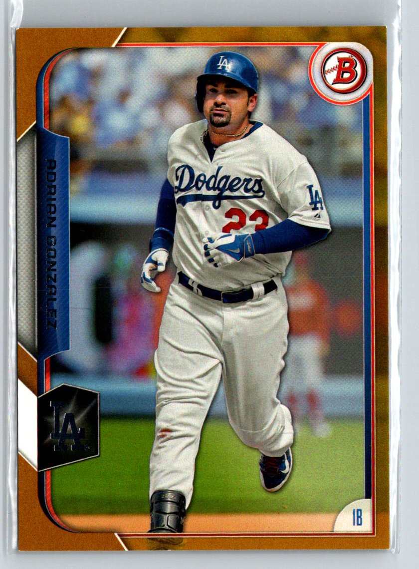 2015 Bowman #73 Adrian Gonzalez Gold #/50 F21