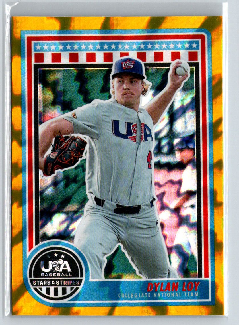 2025 Panini Stars & Stripes USA Baseball #6 Dylan Loy Gold Lightning #/10 F21