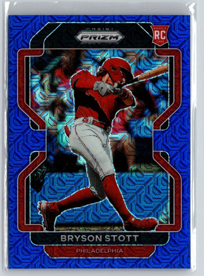 2022 Panini Prizm #63 Bryson Stott Blue Mojo Prizm #/199 F21