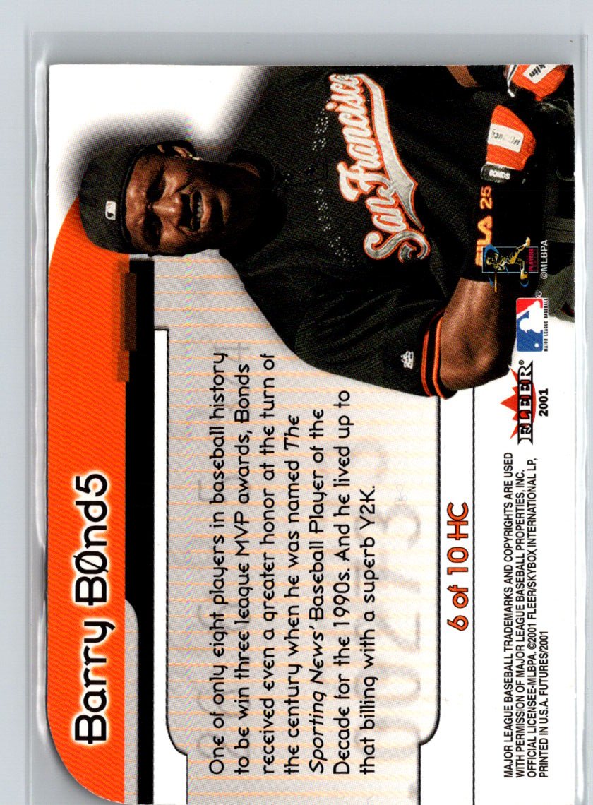 2001 Fleer Futures #6HC Barry Bonds Hot Commodities F21
