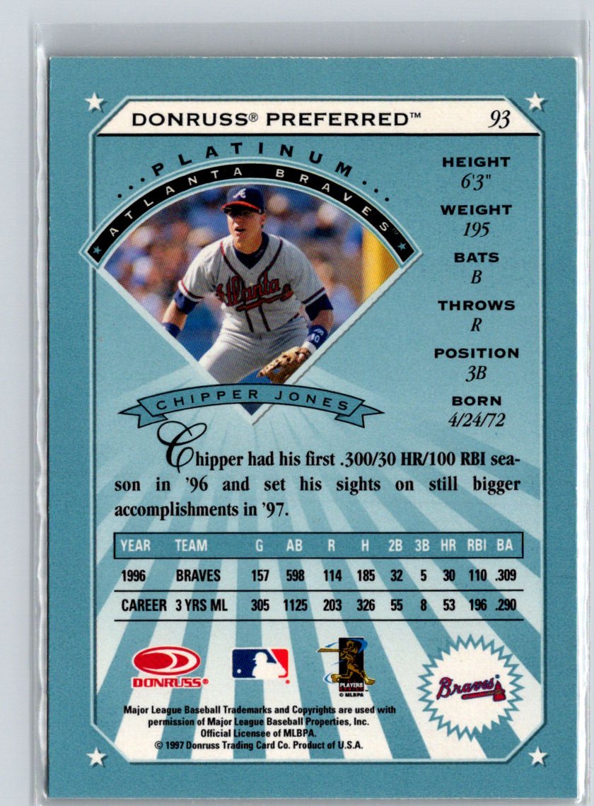 1997 Donruss Preferred #93 Chipper Jones F21