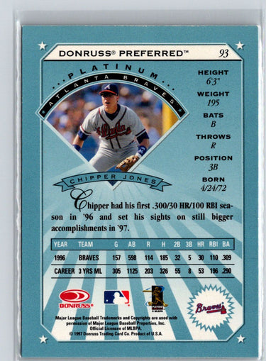 1997 Donruss Preferred #93 Chipper Jones F21