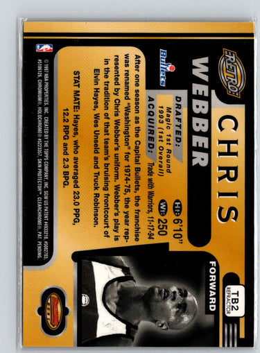 1996-97 Bowman's Best #TB2 Chris Webber Refractors F23